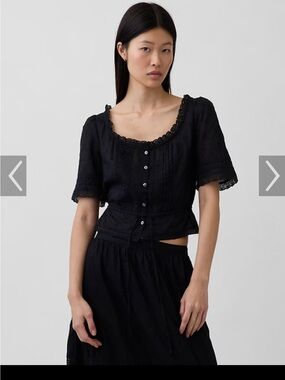 Gap Lace Trim Peplum Top